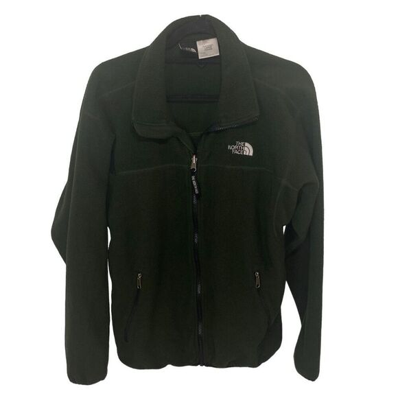 The North Face Men's Dark Green Fleece Full Zip Jacket Size Large - Picture 1 of 6
